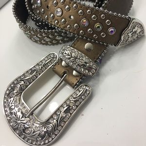 Genuine Leather Bling Belt